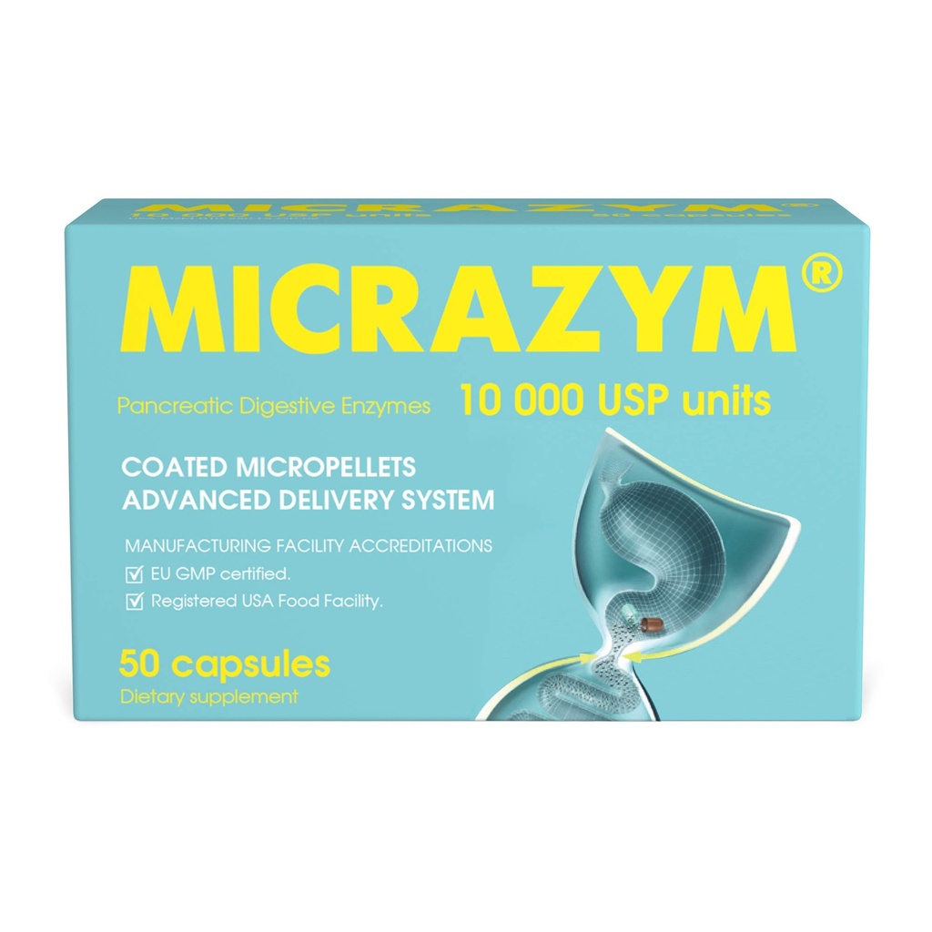 AVVA Pharmа Pankreatické enzýmy - 10 000 USP Efective Pankreatic Enzyme Supplements - Tráviace enzýmy pre Zažívanie - 50 rýchlo účinkujúcich kapsúl s amylázou, lipázou a Proteázou
