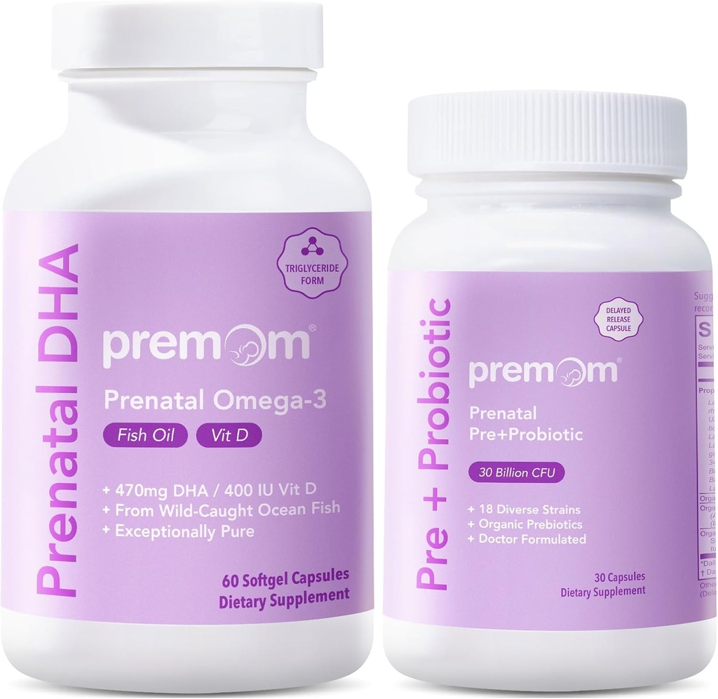 Premom Prenatal Pre & Probiotics + Prenatal DHA Fish Oil