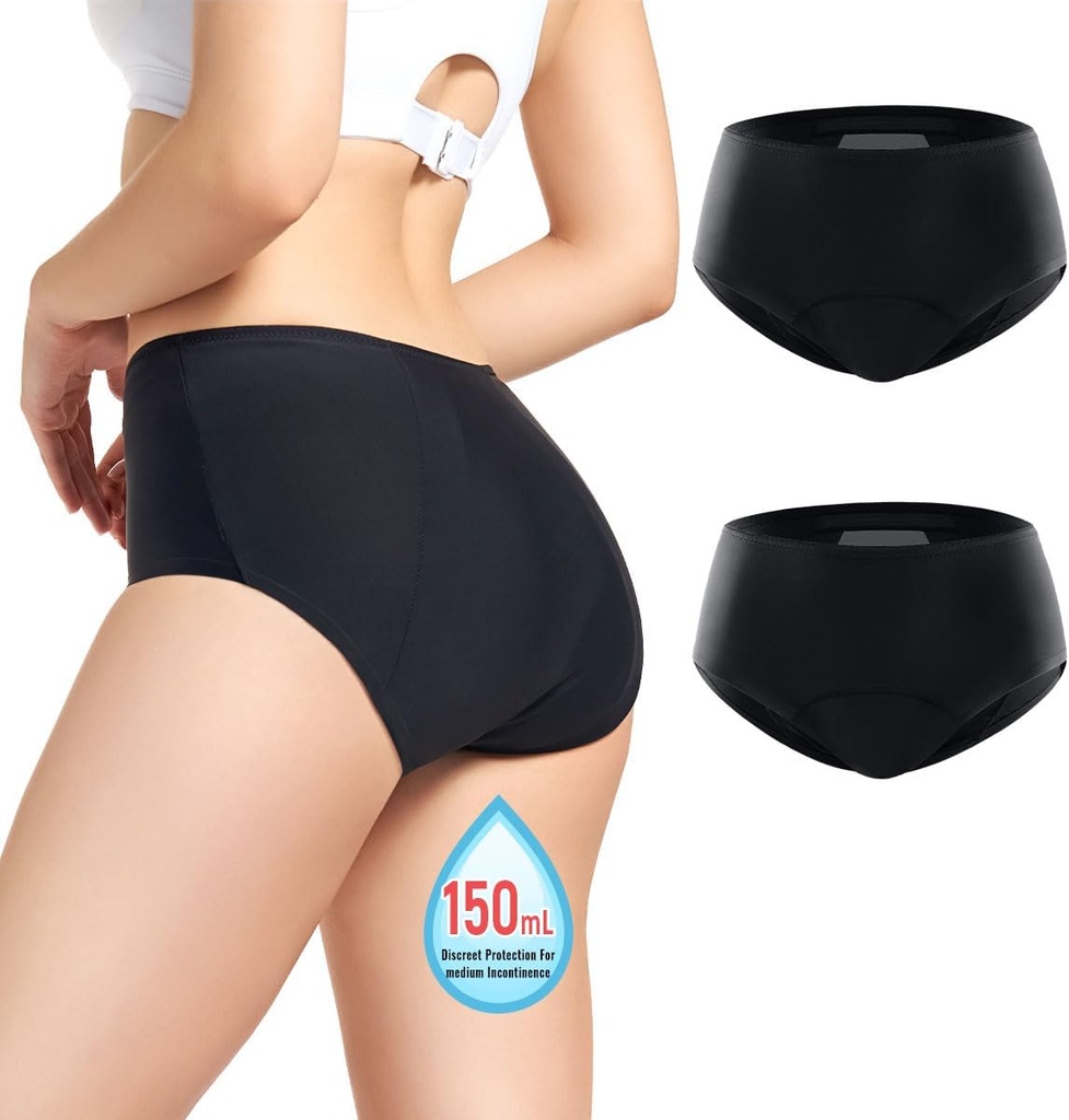 Carer Incontinence Spodná bielizeň pre ženy 150ml High Absorbent Leak Proof Perné prádlo Ženy Incontinence Briefs for Women Incontinence Obdobie Postpartum Leakage Ochranné Panty 2ks-XL
