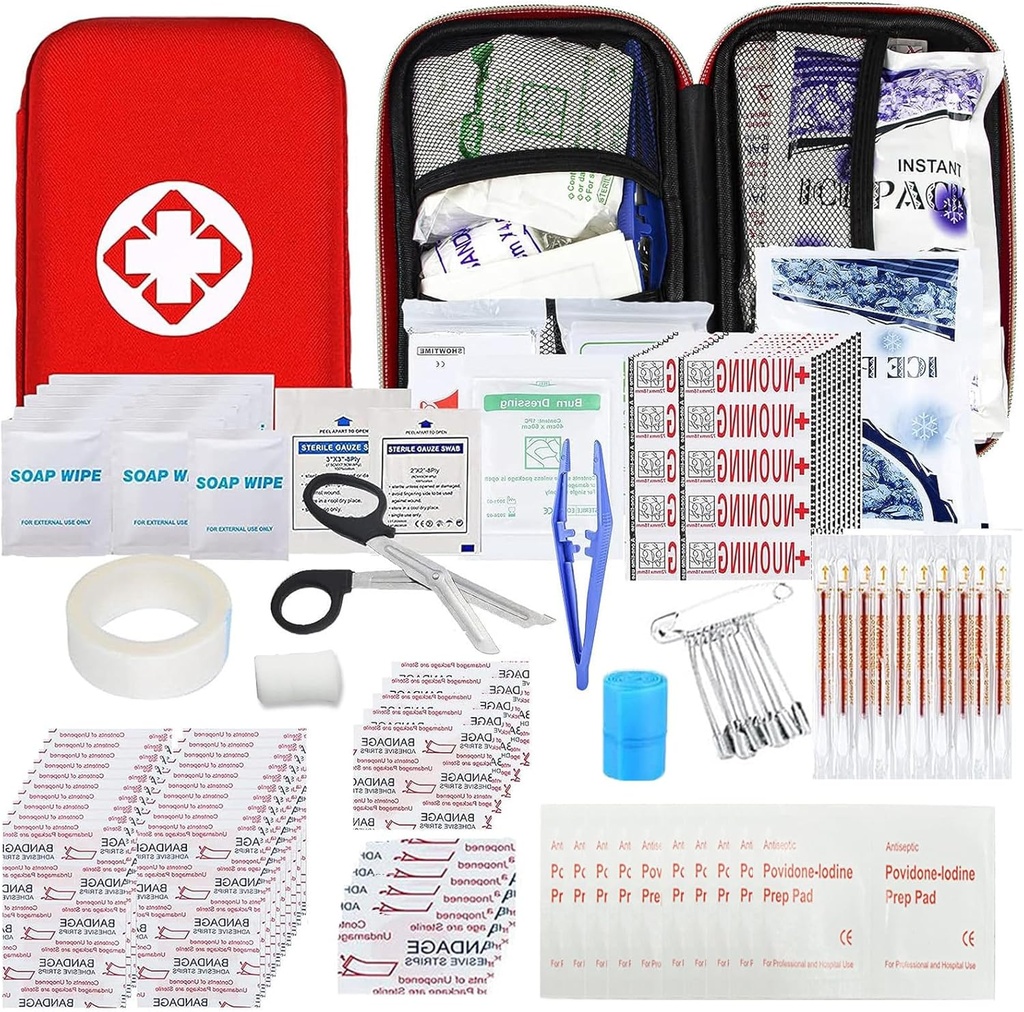 Auto prvá pomoc Kits 275Pcs prežitie Gear Domov Travel Size Malá núdzová súprava Taktická turistika EVA Camping Essentials Batoh Športové kancelárie Boat Urgentné nehody