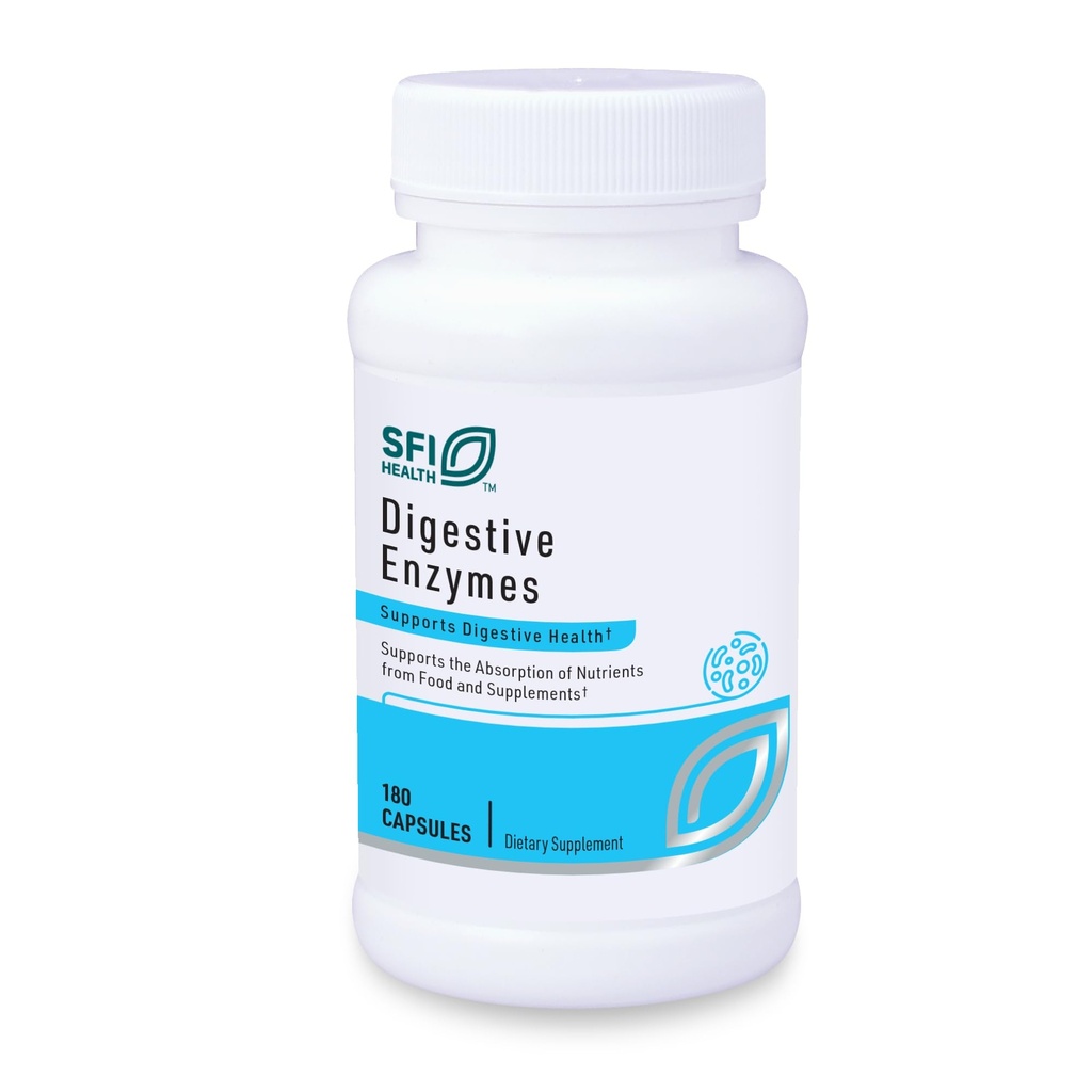 Klaire Labs SFI Health Digestive Enzymes - Gut Health Supplements with Lipase, Amyláza & Protease Enzymes for Digestion - Aid Nutrient Absorption - Pomoc Príležitostný GI Discomfort (180 kapsúl)