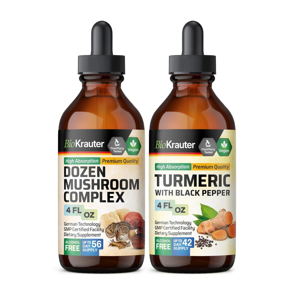 Tinktúra tucta Mushroom 4 Fl. Oz. & Turmerica Tincture 4 Fl. Oz.