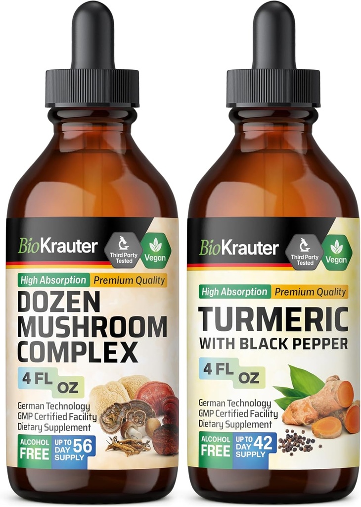 Tinktúra tucta Mushroom 4 Fl. Oz. & Turmerica Tincture 4 Fl. Oz.