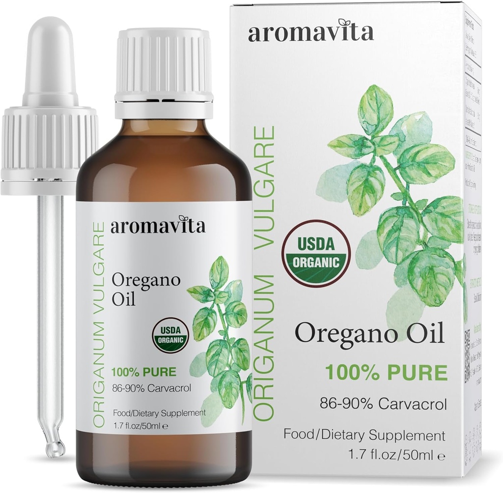 Essential Organic Oil of Oregano-100% Pure Neriedený grécky Oregano Oil with Carvatrol - Over 86%, Non-GMO, Extra Strength Oregano Oil Organic Liquid Drops, 1.7 FL.OZ/50ml