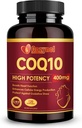 CoQ10 400mg Softgels with Omega 3 & PQQ, Výkonný antioxidant pre zdravie srdca a výrobu energie, 120 Počet