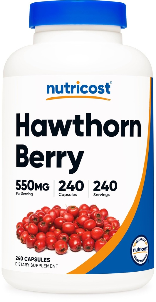 Nutricost Hawthorn Berry Kapsule 550mg, 240 Kapsule, Vegetarian Friendly, Non-GMO & Gluten Free