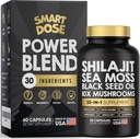 Power Blend Kapsule - 30-in-1 Supplement Bundle with Shilajit 6000mg, Sea Moss 4000mg, Black Seed Oil 4000mg, Ashwagandha 2000mg, 10x Huby, Tongkat Ali, Maca, Holistic Pills Combo