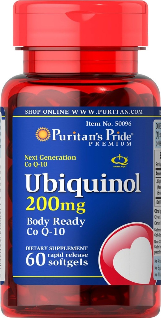 Puritan's Pride Ubichinol 200 mg Softgels, 60 Count