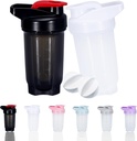 Proteín z fľaštičky pretrepe pohár a 10-Ounce/300ML fľaša z fľaštičky s Whisk guličkami, fľašky z proteínových šejkovačiek, ne-BPA plast (čierna+biela [2PCS) ]