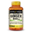 MASON NATURAL Whole Herb Ginger 500 mg, 2 mesiace dodávky, prírodné bylinné doplnky, 60 kapsúl