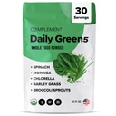 Komplement Daily Greens Powder, Super Greens Powder Superfood- Wholefoods, Organic Chlorella Powder, Jamber Grass Juice Powder, brokolica Sprouts- Immune Support, Brain Health, Metal Detox- 30 Servis