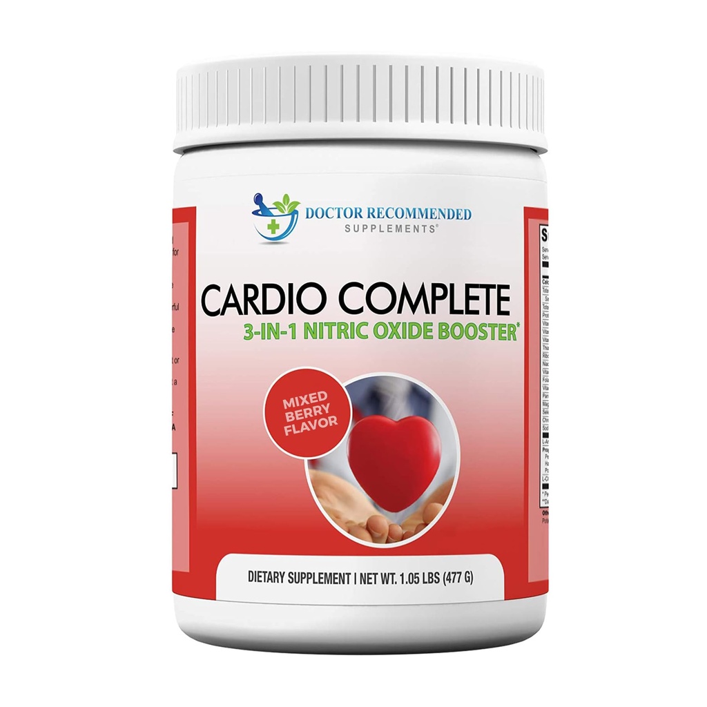 Cardio Complete - Podpora zdravia srdca prášok doplnok - 3-in-1 Oxid dusnatý posilňovač s 5000 L-arginín, 1000 mg L-citrulín, a Hawthorn Berry