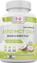 Keto MCT Oil Capsules with C8 & C10 - Fast Acting Ketosis Brain & Body Fuel for Women and Men - All Natural, Non-GMO, Made in USA (1-Month Supply)