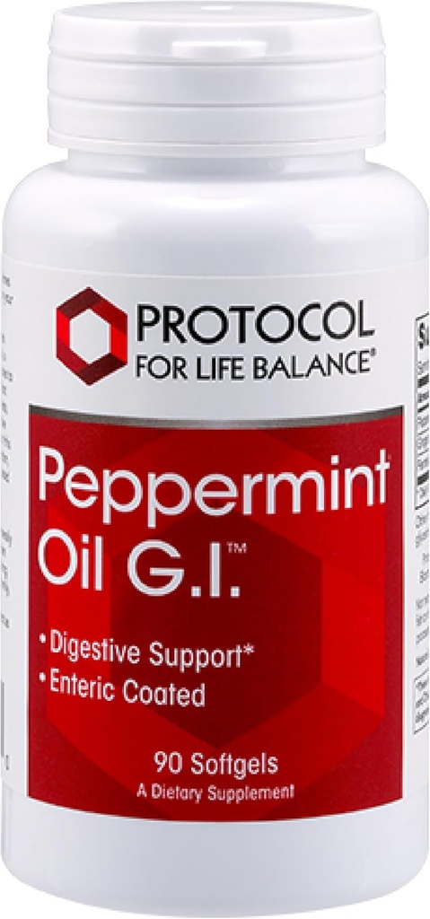 Protokol Peppermint G.I. - pre podporu trávivého zdravia* - s mäty piepornej, zázvorový olej a fenikel olej - Enteric-Coated - Mliečne bez a Halal - 90 Softgels