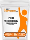 BulkSupplements.com Čistý vitamín B12 prášok - ako kyanokobalamín, vitamín B doplnky, Kyanokobalamín B12 doplnok - čistý produkt, viacnásobné služby, 50g (1,8 oz) (balík 1)
