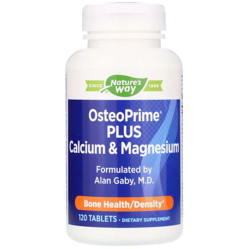 Nature's Way OsteoPrime PLUS Vápnik a horčík, podporuje funkciu kostného zdravia a svalov*, s vitamínmi D3 & K2, Vegetarián, 120 tabliet