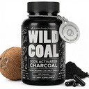 Wild Foods Aktivované Charcoal Kapsule 100% Organic Coconut Shells Active Tablets for Bloating & Hangover 