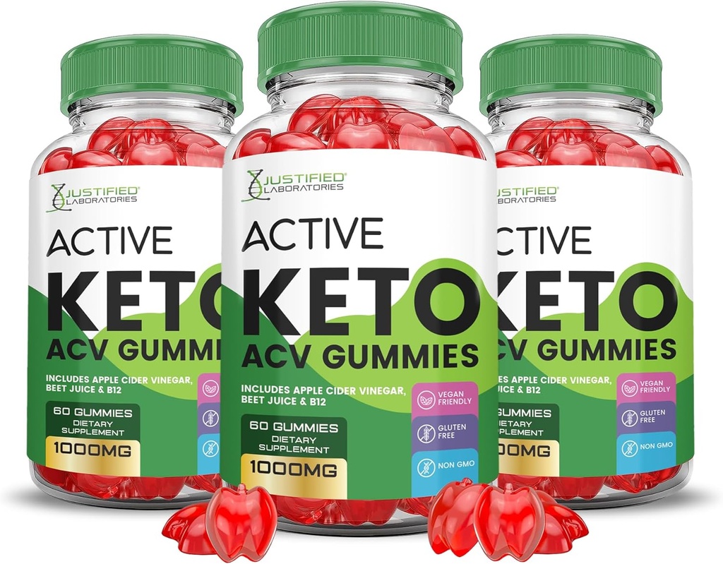 (3 balenia) Active Keto ACV Gummies Advanced Formula 1000MG ActiveKeto Gummies Apple Cider Ocogar Formulated with Pomegranate Beet Juice Powder B12 Vegan Non GMO 180 Gummy