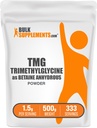 BulkSupplements.com TMG Powder - Trimethylglycín ako betaine Anhydrous, TMG Supplement - Unflavred & Gluten Free, 1,5g per Serving, 500g (1,1 lbs) (Pack of 1)