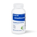 MAJOR Simeticone Gas Relief 80 mg - Antiflatulence, Bloating and Gas Pressure Aid - 100 Žuvacie tablety (1 balenie)