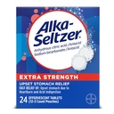 Alka-Seltzer Extra sila Pálenie záhy Relief Šumivé antacidá Tablety s rýchlym zažívaním, 24 Ct