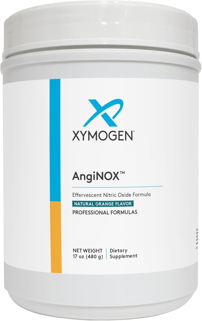 XYMOGEN AngiNOX - Podporný prášok oxidu dusnatého s L-arginínom, L-citrulínom + Quercetinom - podporuje športový výkon, pomáha optimalizovať prietok krvi + kyslík - Orange Flavor Drink (17 oz)
