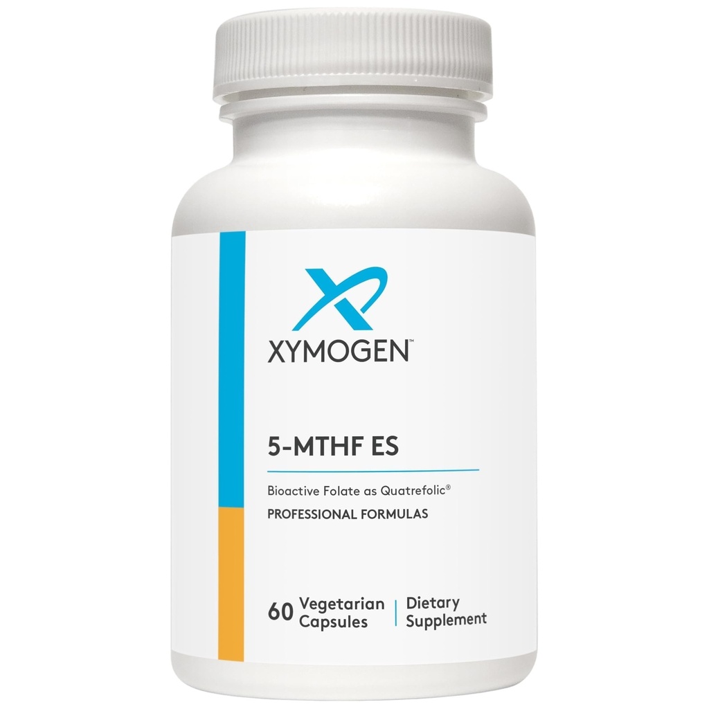 XYMOGEN 5- MTHF ES - 17, 000 mcg DFE - Bioaktívny doplnok folátu ako Quatrefolický - Mood, Kardiovaskulárny + Podpora metylácie - vitamín B metylfolát ako L metylfolát (60 kapsúl)