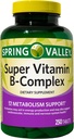 Augu Spring Valley Super vitamín B-komplex, metabolická podpora, tablety diétne doplnok, 250 Počet