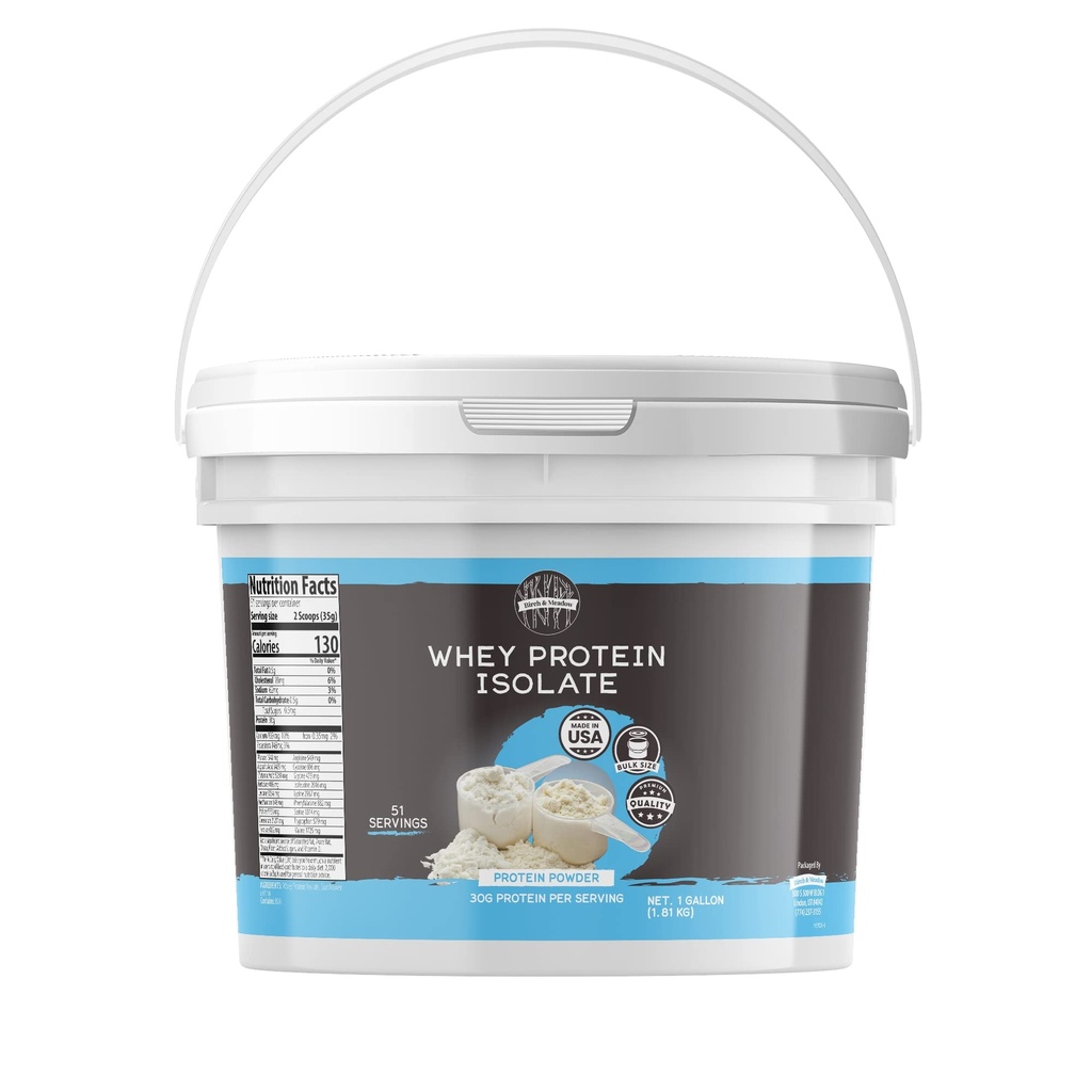 BIRCH & MEADOW 1 Gallon of Wheey Protein Izolate Powder, Workout Supplement, unflaved