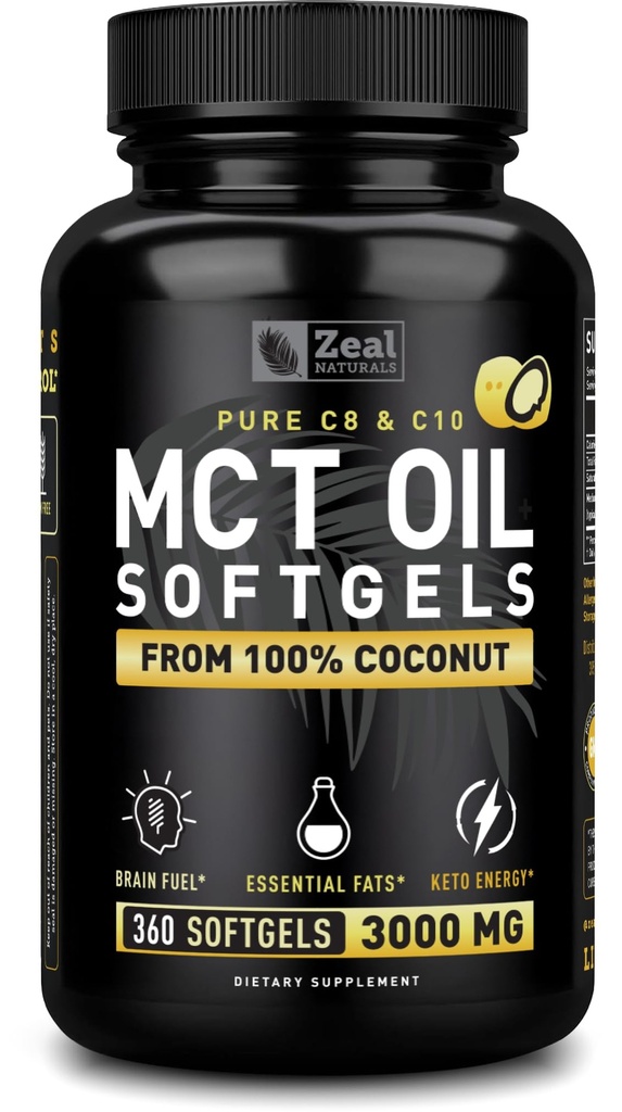 Pure MCT Oil Capsules (360 Softgels 
