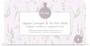 Femallay Organic Lavender and Tea Tree Oil Vaginálne Čistenie Predpoklady pre hygienu, 100% Prírodné Melty pre starostlivosť o Feminine, Skvelé pre sušenie a viac, 7 Individuálne uzavreté Melty + 1 Aplikátor
