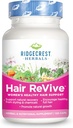 RidgeCrest bylinné reVive vlasy, nutričné vlasy doplnok s vitamínom C, biotín (6000mcg), zinok, a meď, Vlasy Vitamíny pre ženy na podporu zdravé vlasy, koža, a nechty (120 Caps, 30 Servings)