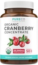Organické Cranberry extrakt kapsuly - Super 50X Potency Cranberry pilulky pre ženy na podporu močového traktátu močového mechúra a obličiek - Vegan Non-GMO USDA Organic & North American Zdroj (4 Mesiac dodávky)