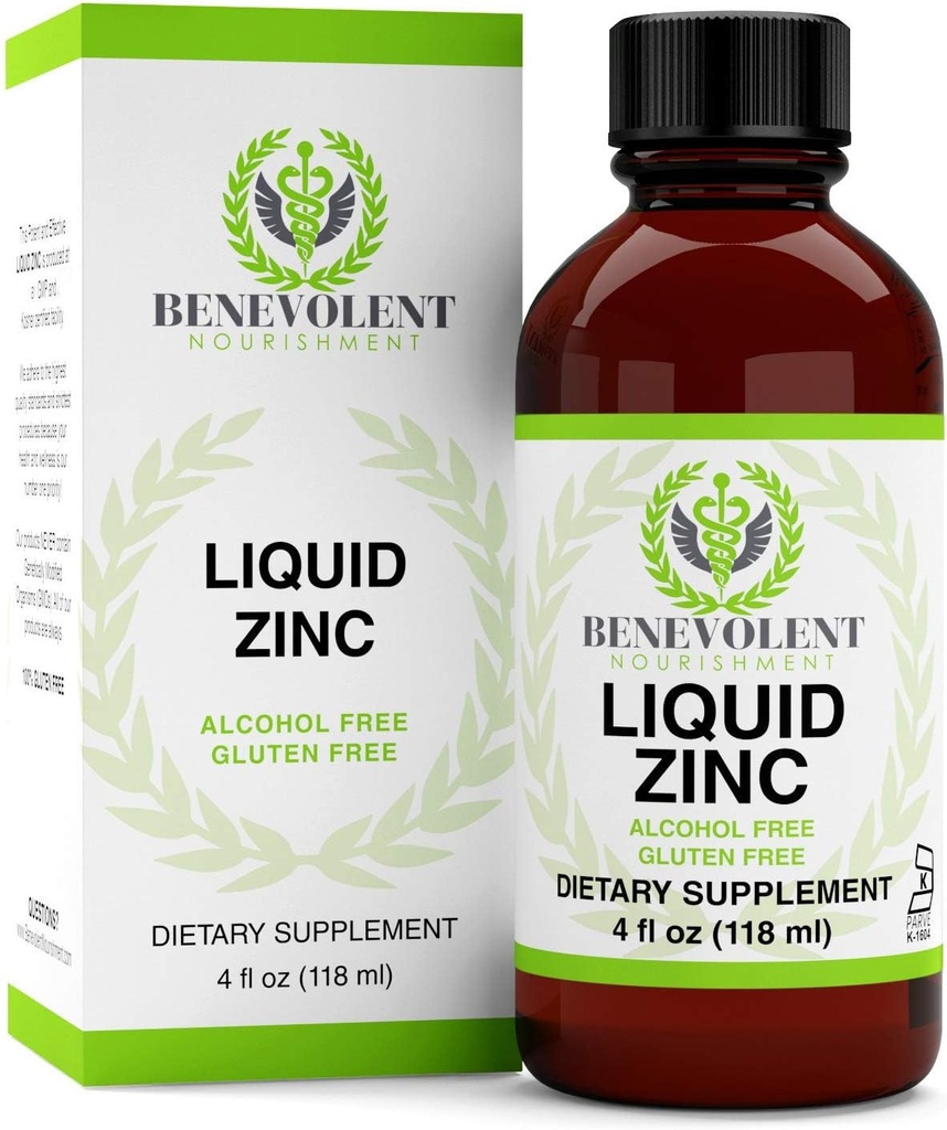 Zinok Supplement with Organic Elderberry Fruit & Herbs - Silný a účinný tekutý diétny doplnok pre celú rodinu - 100% Alkohol & Gluten Free - Non GMO Formula. Veľká fľaša 4 oz.