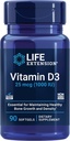 Predĺženie života Vitamín D3 25 mcg (1000 IU), Podpora imunitného systému, zdravie kostí, celobodové zdravie, veľkosť hodnoty, bezlepkové, bez GMO, 90 mäkkých gélov