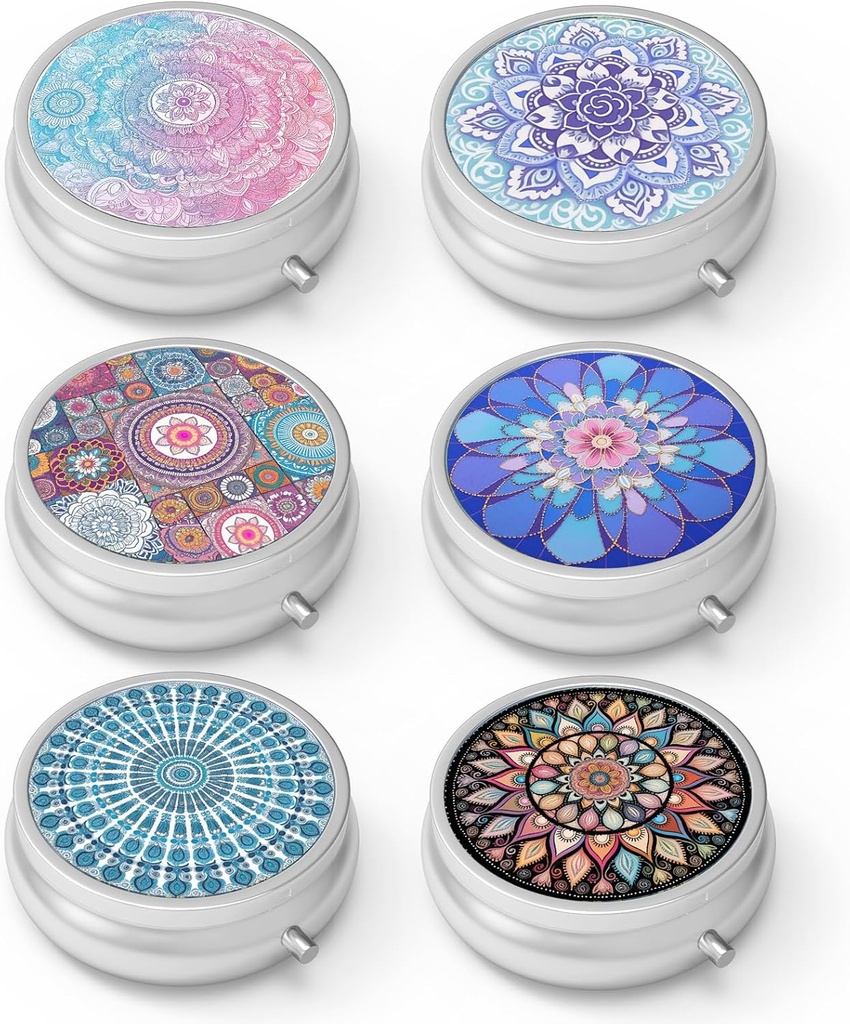 Pill box 3 Compartment Malá Pill Case,Portable for Pocket alebo Purse Pill Organizátor Pill Container Holder držať vitamíny, lieky, Rybí olej a doplnky(6PCS)