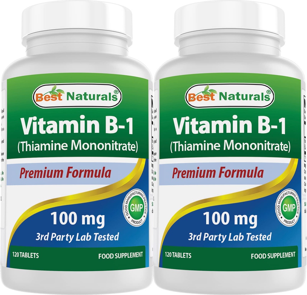 Najlepšie prírodné vitamín B1 ako tiamín mononitrát 100 mg 120 tabliet (120 počet (pár 2))