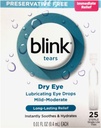 Blink Tears Mazanie očné kvapky Mierne moderné suché oko, 25 Pk - 0,01 oz, balenie po 2