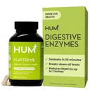 HUM Flatter Me Tráviace enzýmy pre ženy a mužov, Tráviace zdravie Bloating Supplement with Ginger & Peppermint Leaf, Fast Acting Anti Bloat Pills Multi Enzyme od Debloating, Vegan, 60 Kapsule
