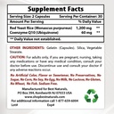 Najlepšie prírodné červené kvasinky ryže s COQ10 & Niacin 500 mg