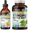 BIO KRAUTER mačky Claw Tincture 4 Fl. Oz. & Stinging Nettle 250 kapsuly