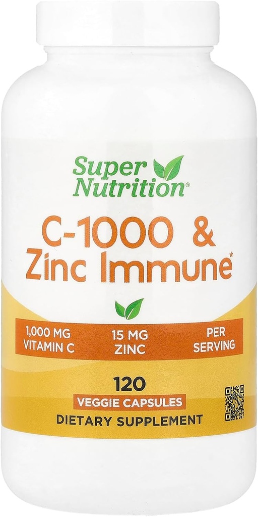 SuperNutrition, C-1000 & Zinok Immune, Seasonal Support Formula*, Antioxidant Protection*, 120 Day Supply (Backaging May Vary)