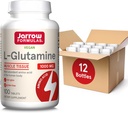 Jarrow Formuly L-Glutamine 1000 mg, Dietary Supplement for Muscle Tissue, Multifunctional Amino Acid, Immune Support, 100 Easy-Solv Tablets, 50-100 Day Supply, Pack of 12
