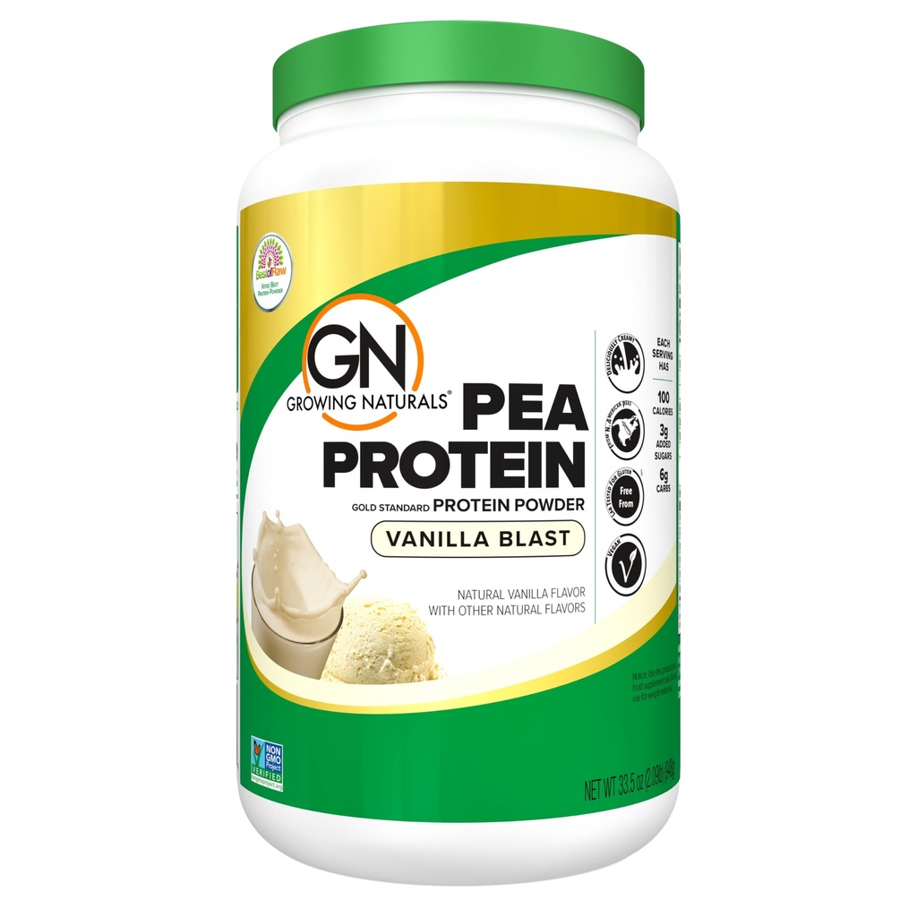 Rastúci prírodné Raw Pea Protein Powder, Vegan Plant Based Protein, BCAA, Low-Carb, Low-Cugar, Vanilla Blast, 2 libra (Pack of 1)