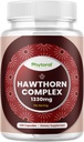 Vysoká sila Hawthorn Berry Kapsule - Pure Antioxidant Hawthorn Berry Supplement with Leaf & Flower Extract 4:1 pre Zdravé srdce a zažívanie - Energetická podpora pre mužov a ženy - 240 Počet balení