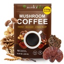 Hubová káva (235g Supersize), 10 Superfood Huby Blend pre energiu, zotavenie a zaostrenie, Organické Instantná káva prášok s Lion