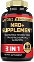 3in1 NAD+ doplnok 1200Mg - nikotínamid Riboside s Trans Resveratrolom a Quercetinom - bunková aktivita, imunita, starnutie zdravia - 60 počet zásob na 30 dní