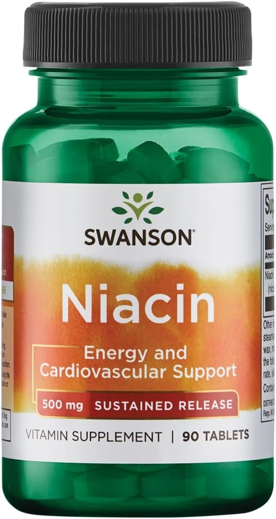 Swanson Trvalé vydanie Niacin 500 Milligrams 90 Tablety