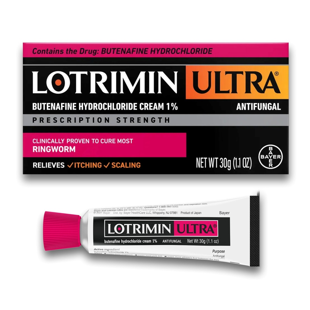 Lotrimin Ultra Ringworm Cream, Butenafine Hydrochlorid 1%, Účinná antimykotická liečba väčšiny červov, 1,1 Ounce (30 gramov)