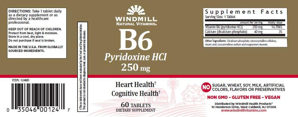 Balenie po 3 každom WM VITAMIN B-6 250MG 60'S PT3504600124 [Zdravie a krása]